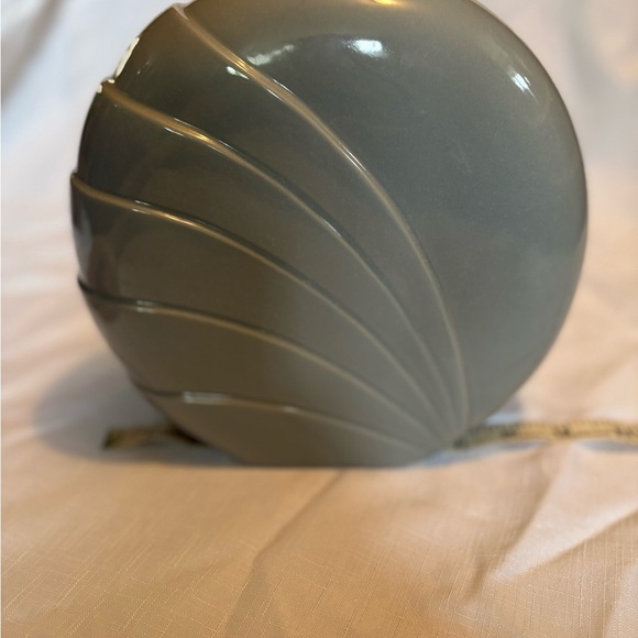 Vintage Art Deco Gray Round Ceramic Vase - Picture 7 of 8